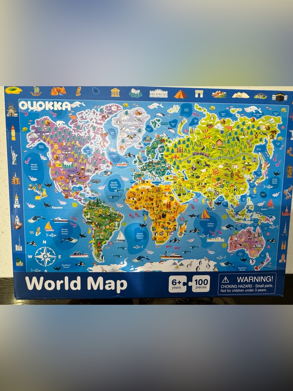 PRICE IS FIRM- Colorful Illustrated World Map Puzzle